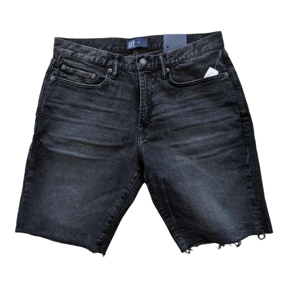 Gap Black 9" Denim Cut-Off Shorts, 33
